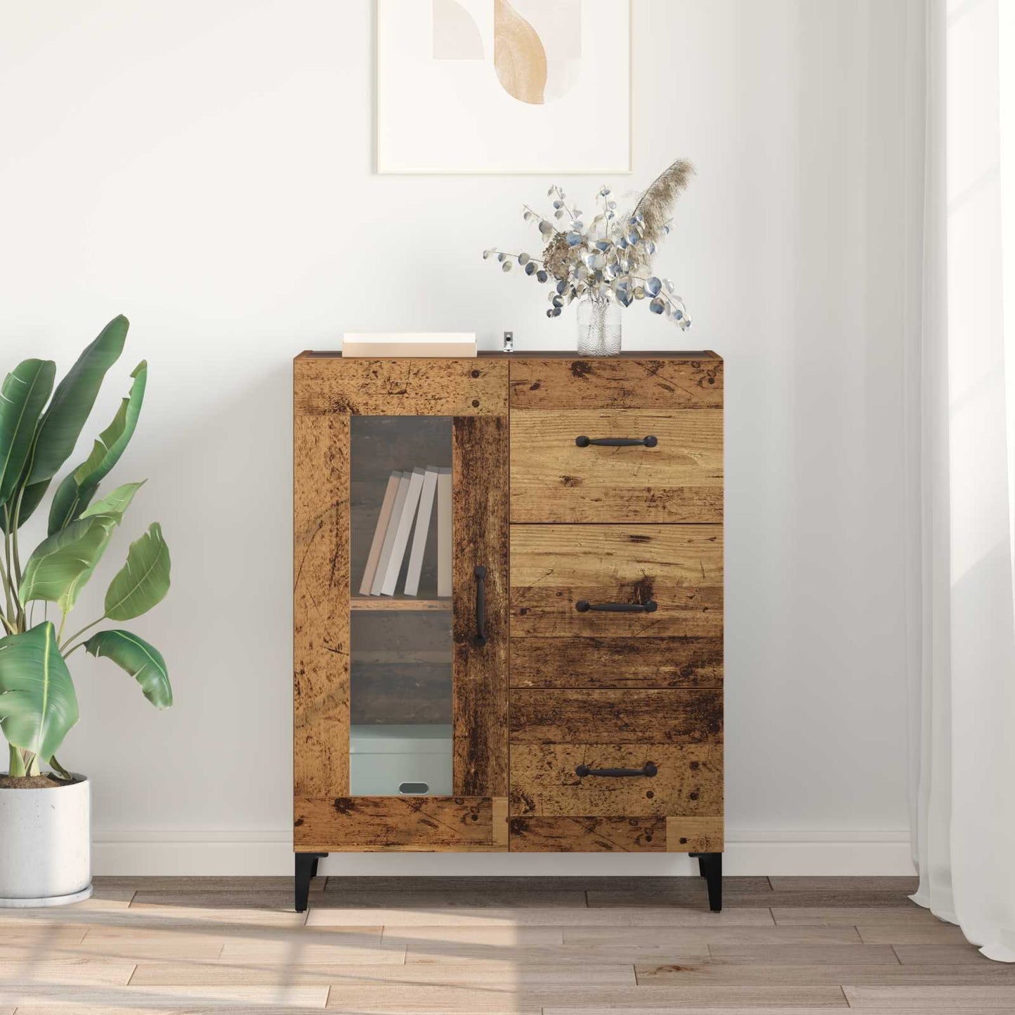 Sideboard Old Wood 69.5 x 34 x 90 cm Engineered Wood and Iron