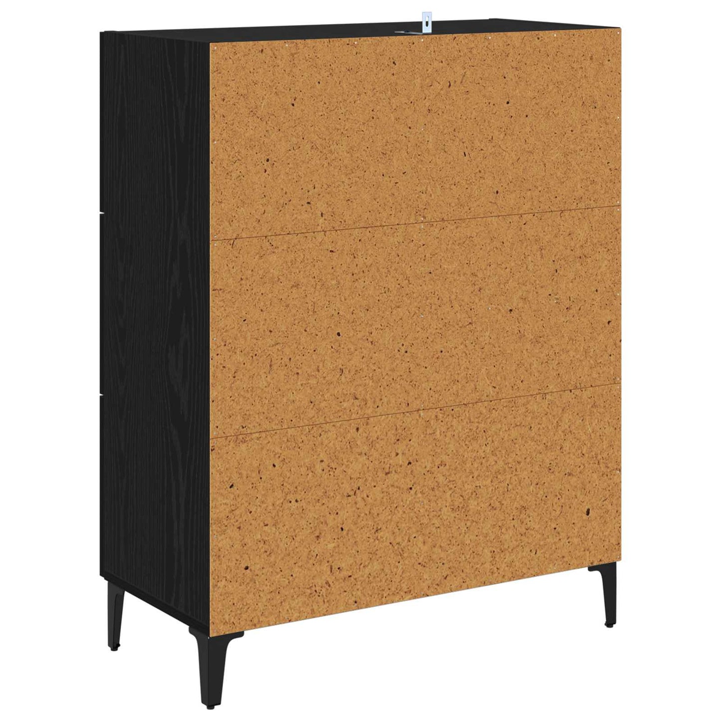 Sideboard Black Oak 69.5 x 34 x 90 cm Engineered Wood and Iron