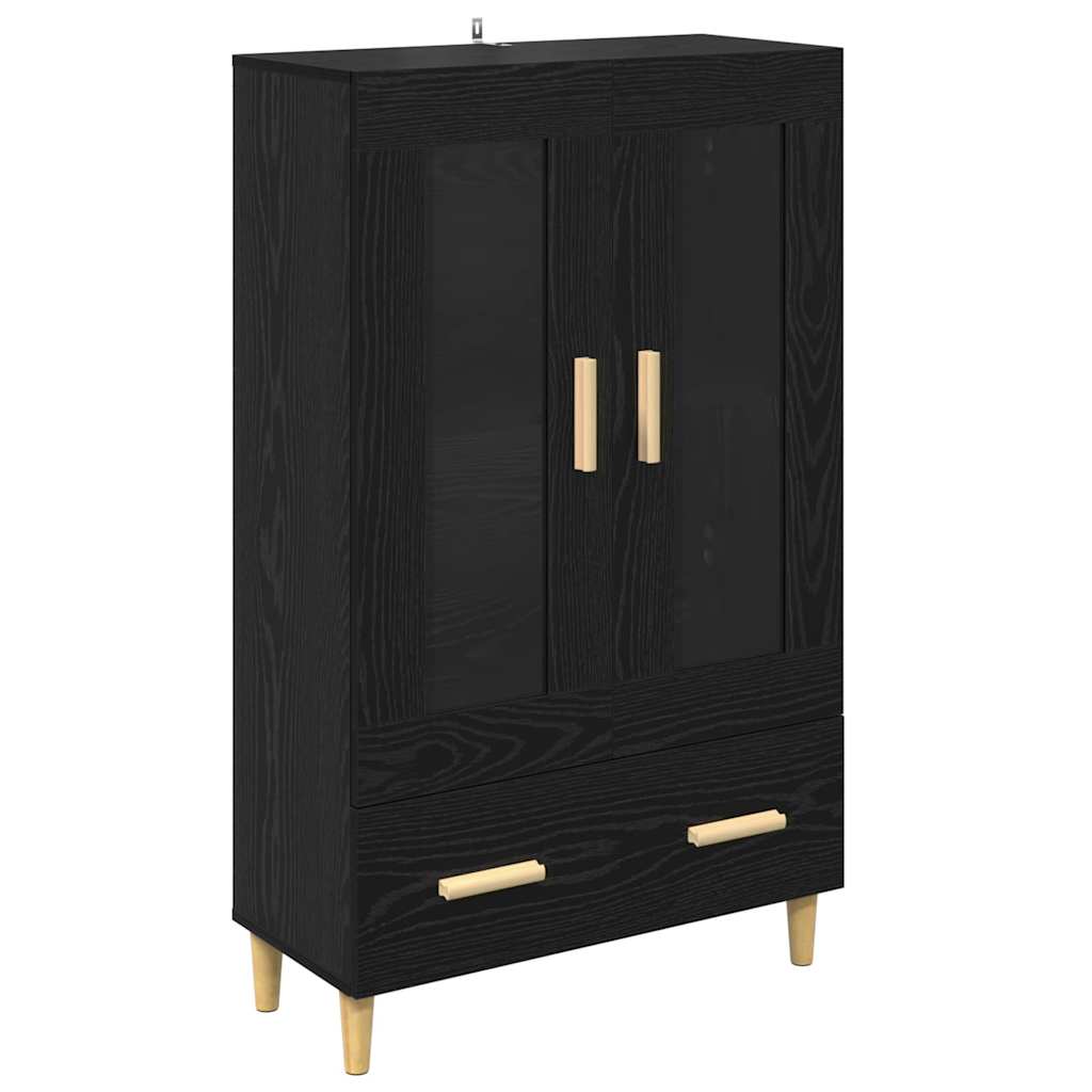 Highboard Black Oak 70 x 31 x 115 cm Engineered Wood