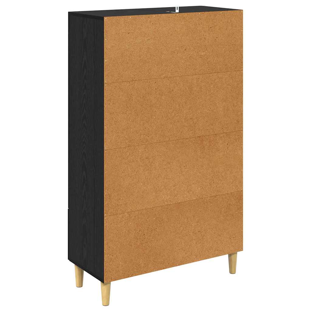 Highboard Black Oak 70 x 31 x 115 cm Engineered Wood