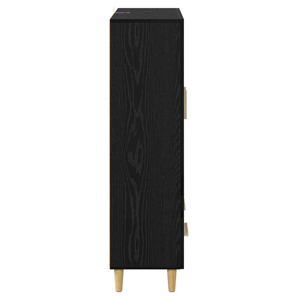 Highboard Black Oak 70 x 31 x 115 cm Engineered Wood