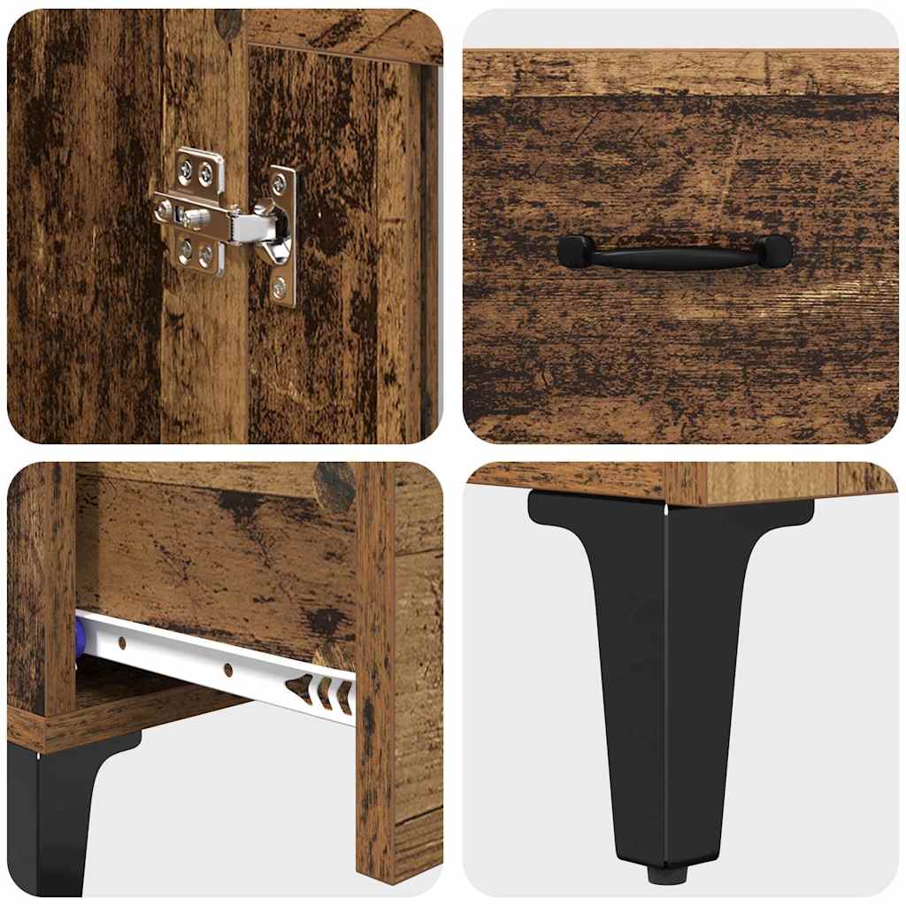 Highboard Old Wood 70 x 31 x 115 cm Engineered Wood and Iron