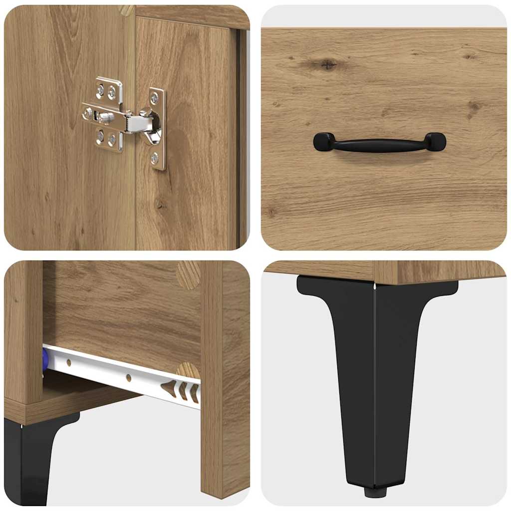 Highboard Artisan Oak 70 x 31 x 115 cm Engineered Wood and Iron