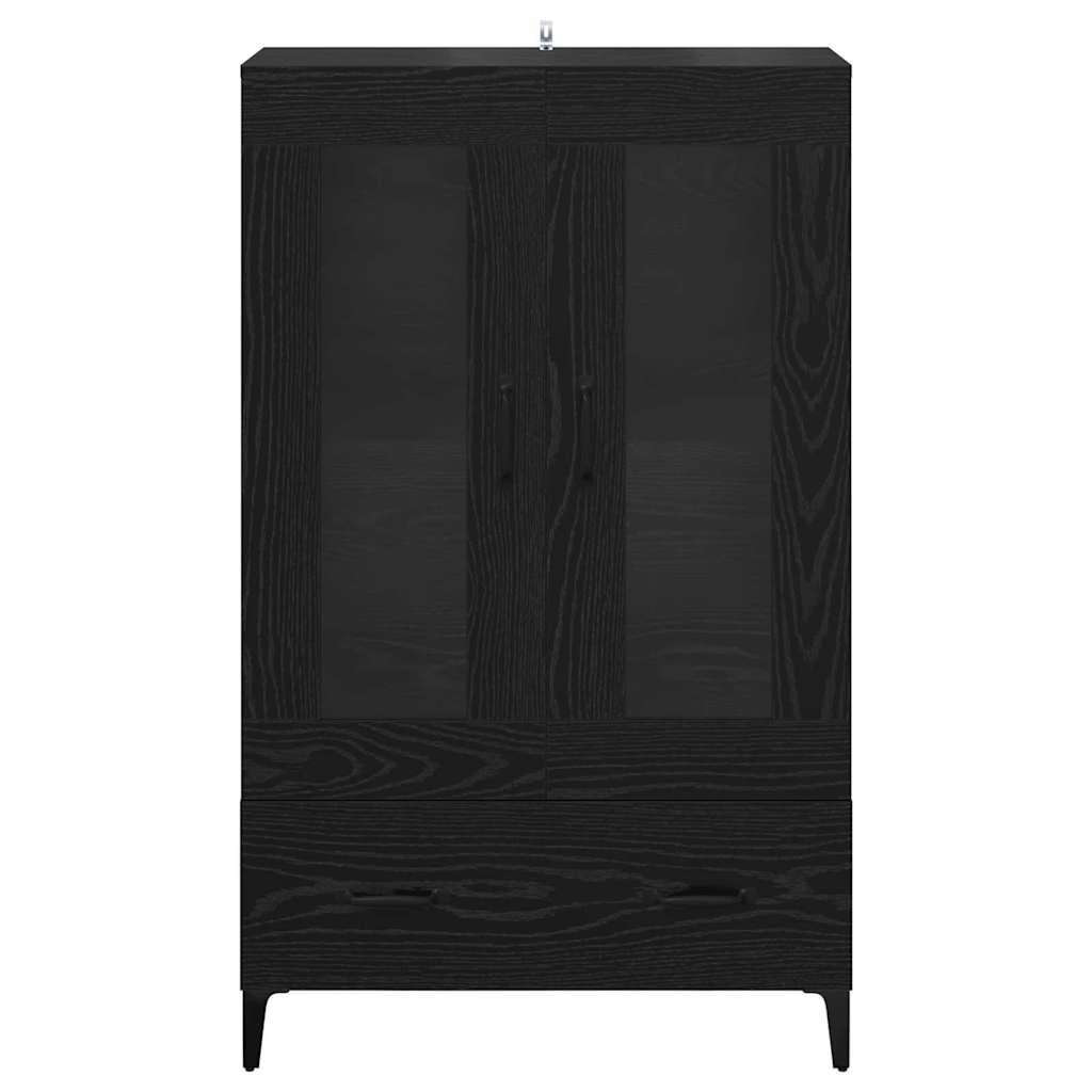 Highboard Black Oak 70 x 31 x 115 cm Engineered Wood and Iron