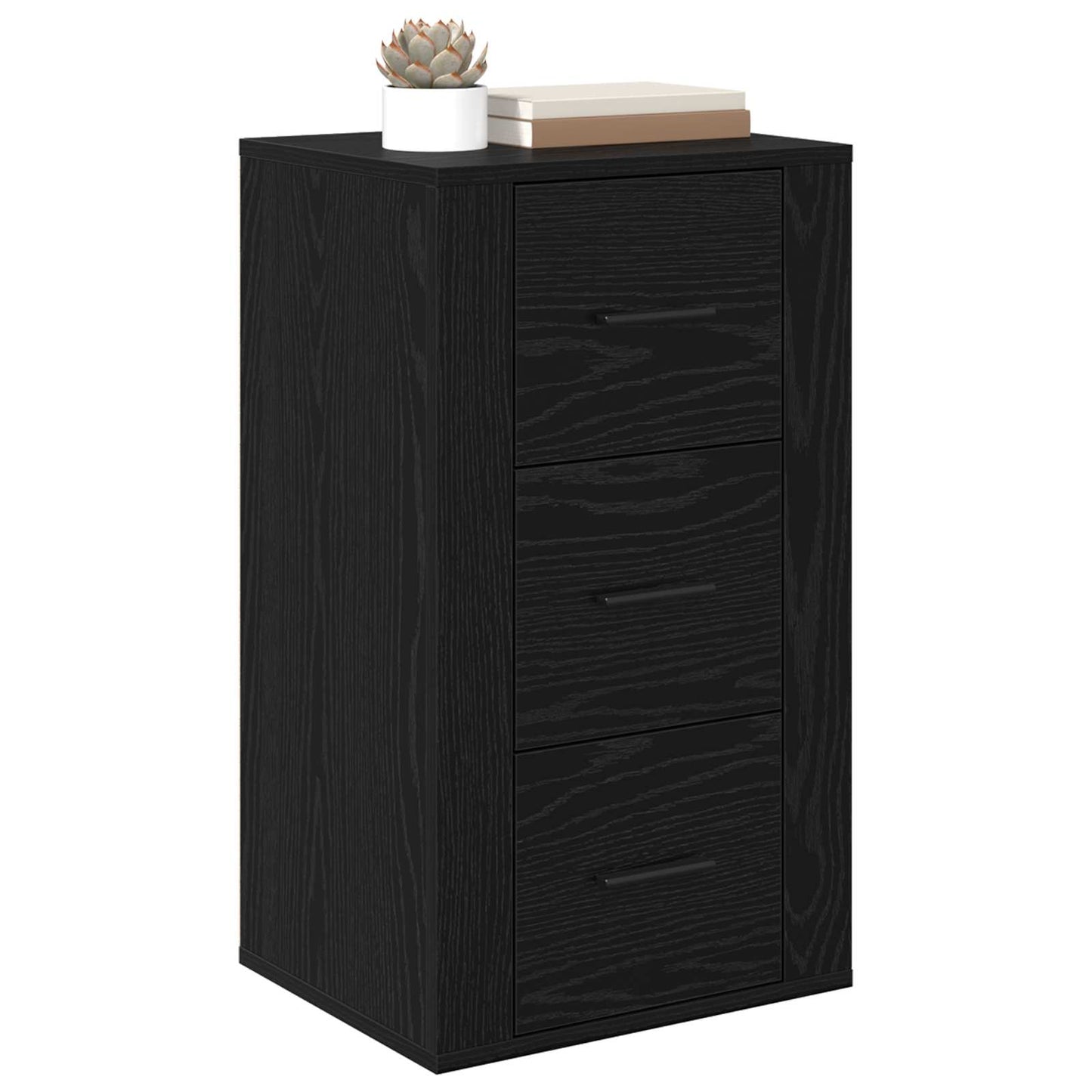 Sideboard with Drawer Black Oak 40 x 33 x 70 cm Engineered wood