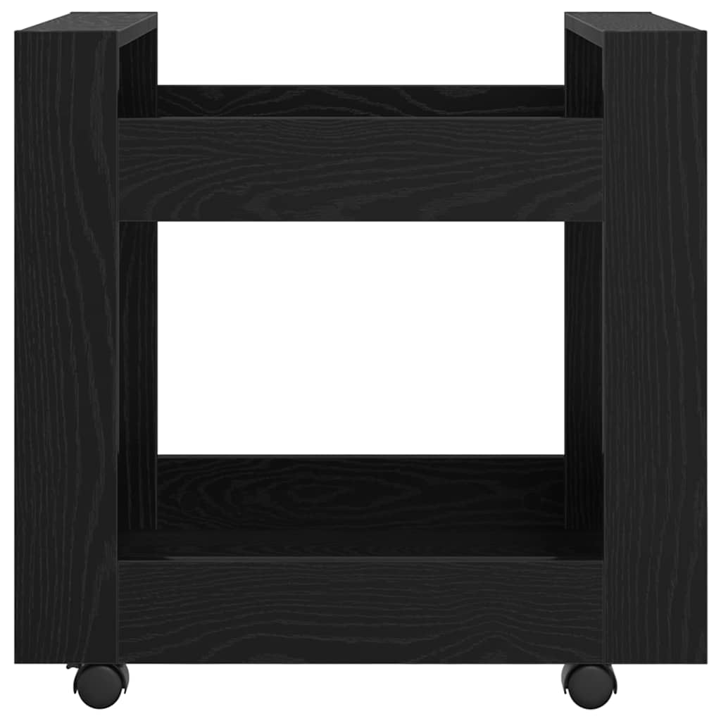 Desk Trolley Black Oak 60 x 45 x 60 cm Engineered Wood