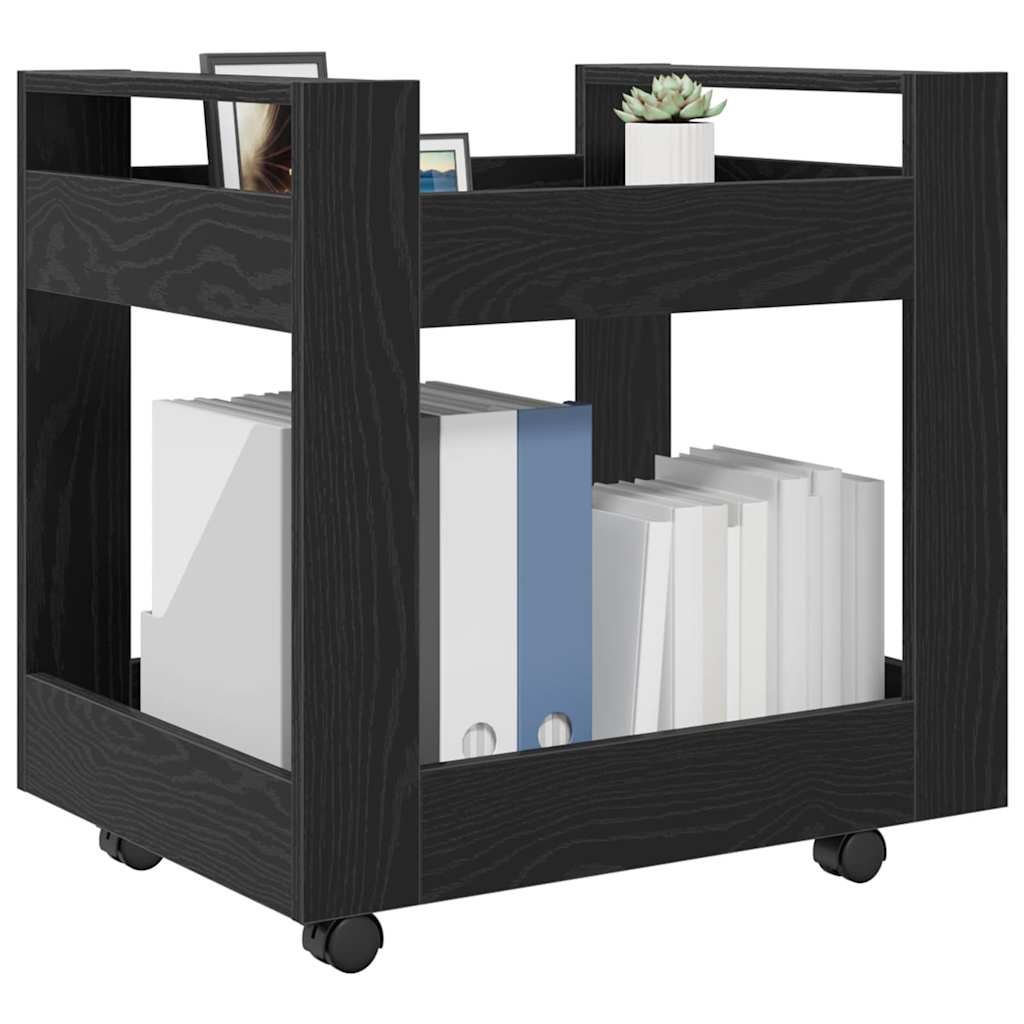 Desk Trolley Black Oak 60 x 45 x 60 cm Engineered Wood