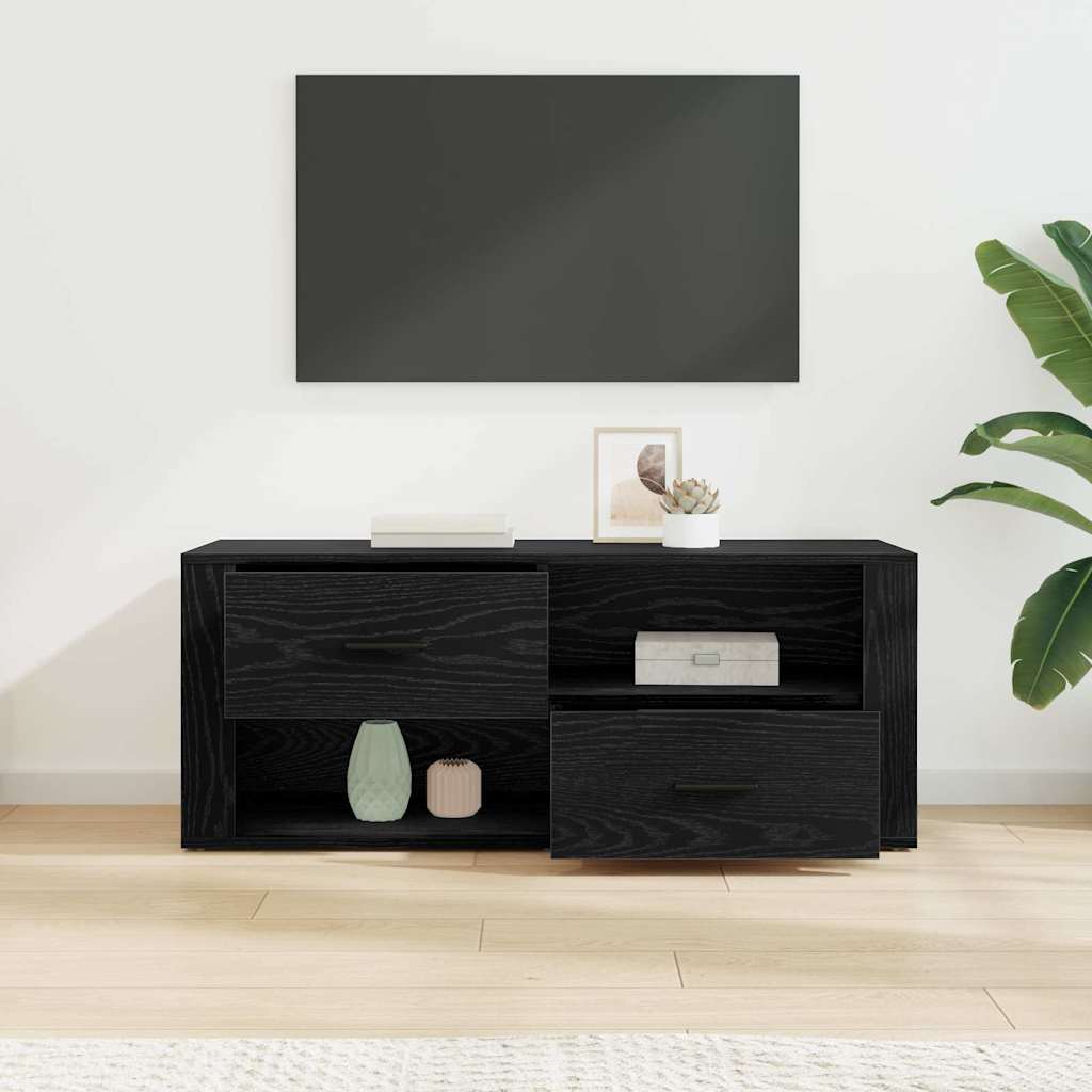TV Cabinet Black Oak 100 x 35 x 40 cm Engineered Wood