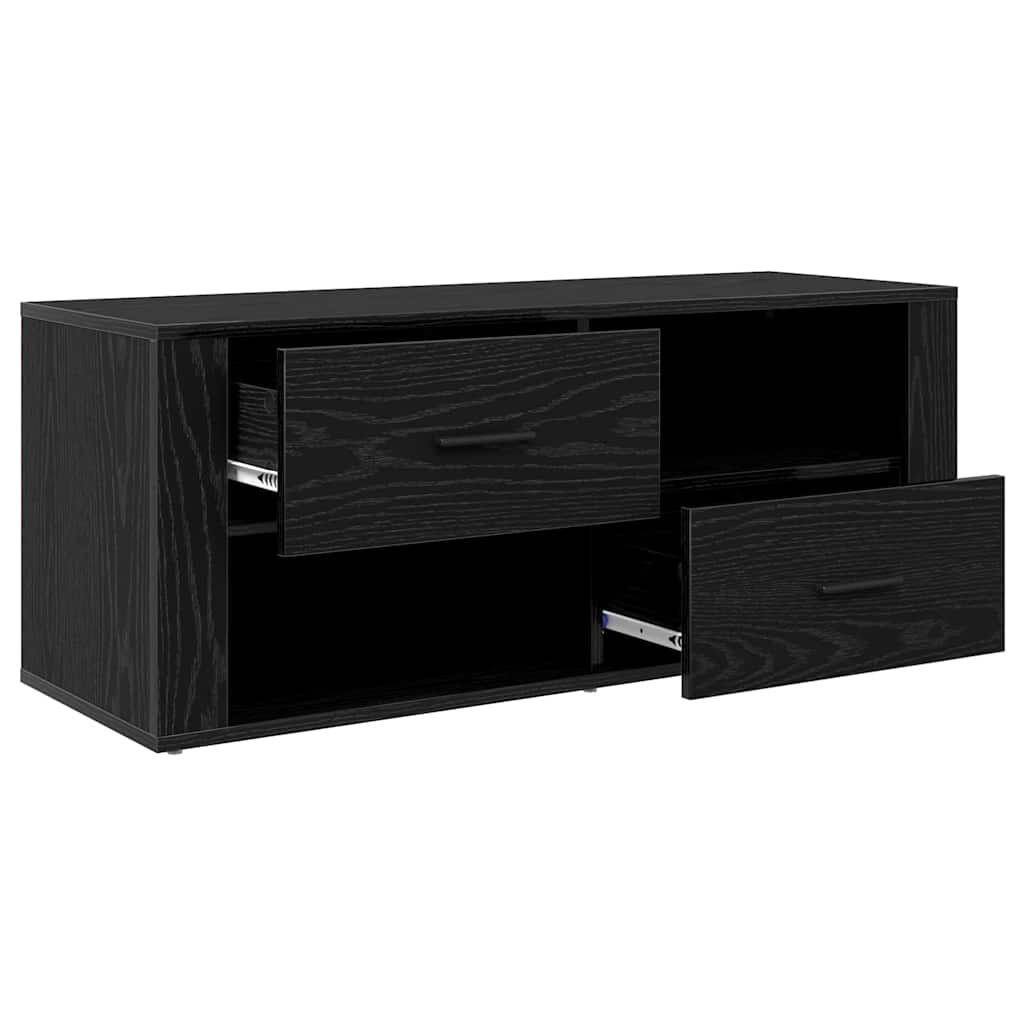 TV Cabinet Black Oak 100 x 35 x 40 cm Engineered Wood