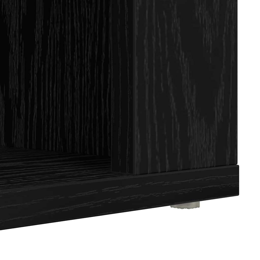 Shoe Rack with Shelf Black oak 75 x 35 x 45 cm Engineered wood
