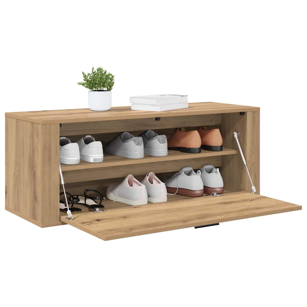 Shoe Cabinet 100 x 35 x 38 cm Engineered Wood Artisan Oak