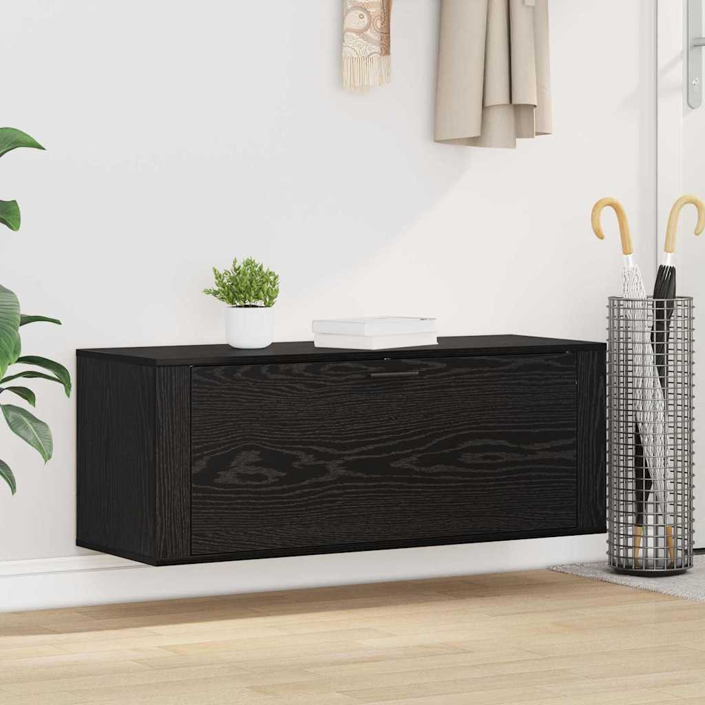 Shoe Cabinet 100 x 35 x 38 cm Engineered Wood Black Oak