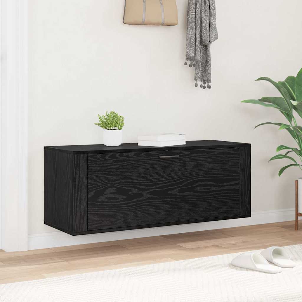 Shoe Cabinet 100 x 35 x 38 cm Engineered Wood Black Oak