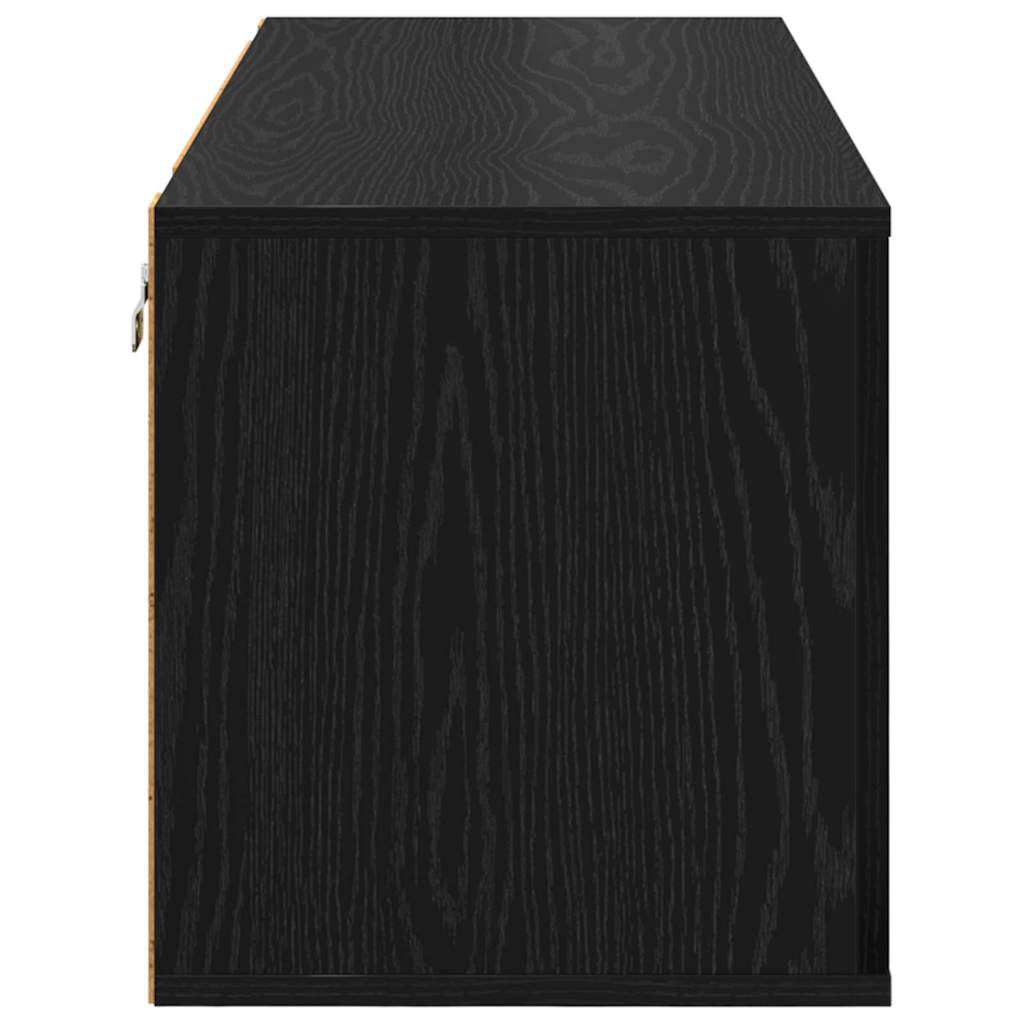 Shoe Cabinet 100 x 35 x 38 cm Engineered Wood Black Oak