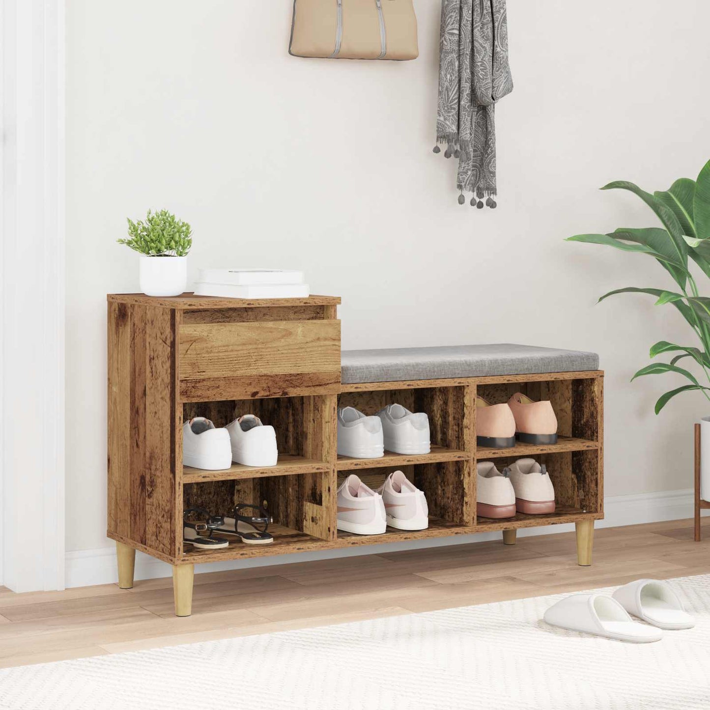 Shoe Cabinet Old Wood 102 x 36 x 60 cm Engineered Wood
