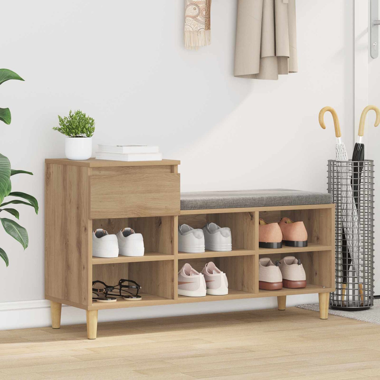 Shoe Cabinet Artisan Oak 102 x 36 x 60 cm Engineered Wood