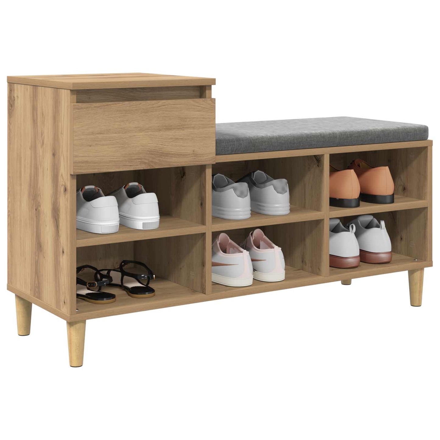 Shoe Cabinet Artisan Oak 102 x 36 x 60 cm Engineered Wood