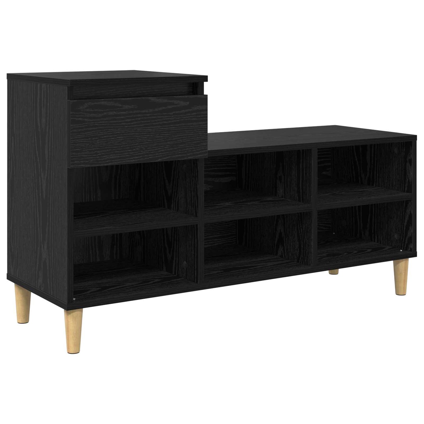 Shoe Cabinet Black Oak 102 x 36 x 60 cm Engineered Wood