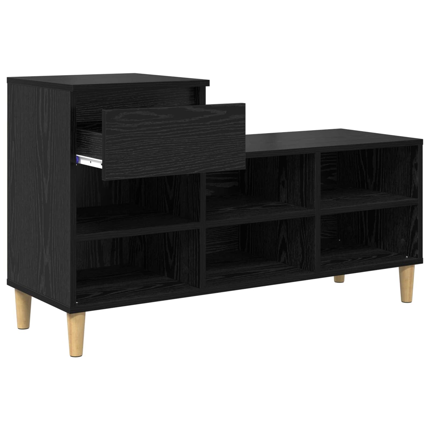Shoe Cabinet Black Oak 102 x 36 x 60 cm Engineered Wood