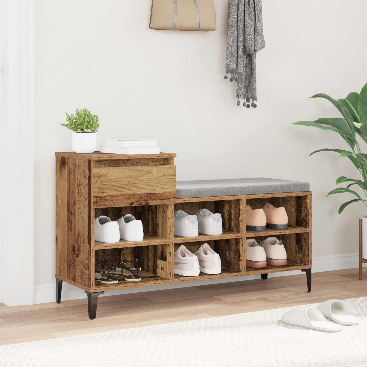 Shoe Cabinet Old wood 102 x 36 x 60 cm Engineered wood