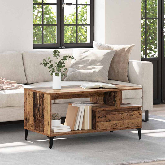 Coffee Table Old Wood 90 x 49 x 45 cm Engineered Wood
