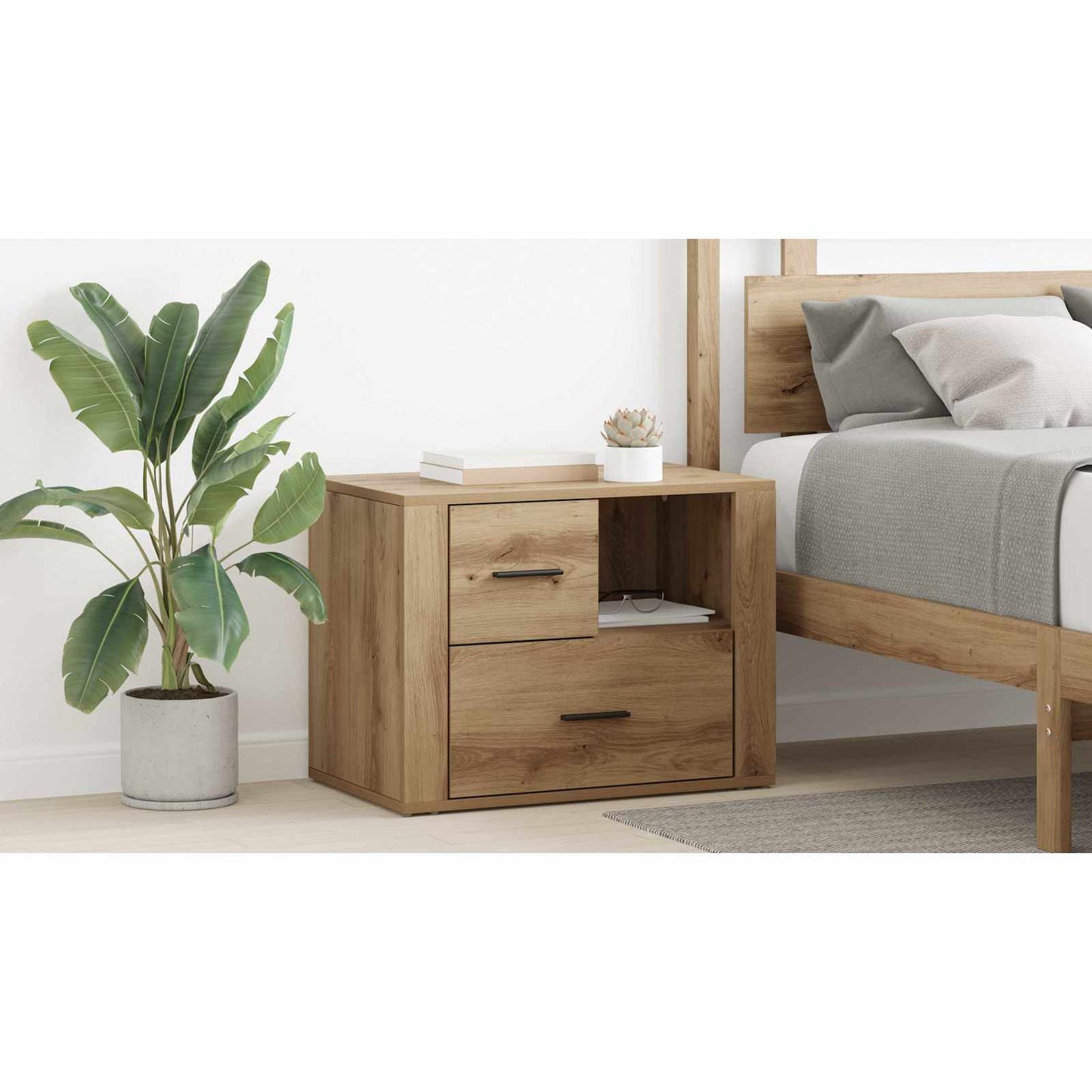Bedside Cabinet Artisan Oak 35 x 60 x 50 cm Engineered Wood