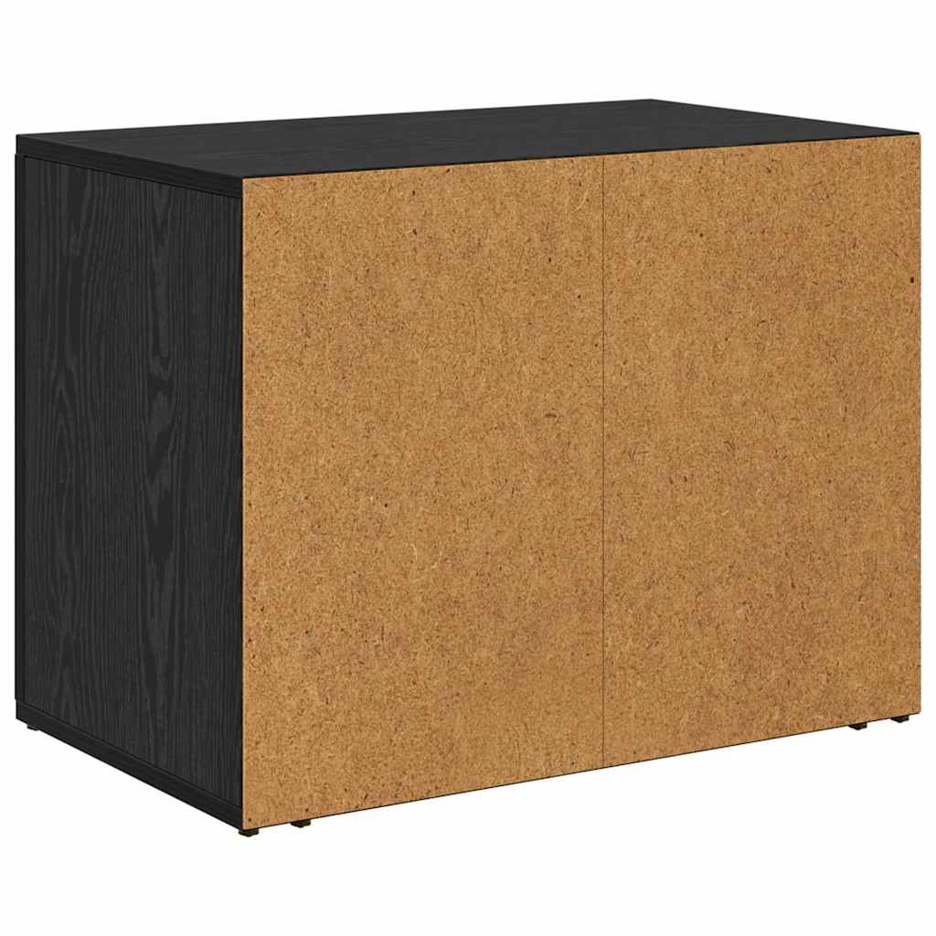Bedside Cabinet Black Oak 35 x 60 x 50 cm Engineered Wood