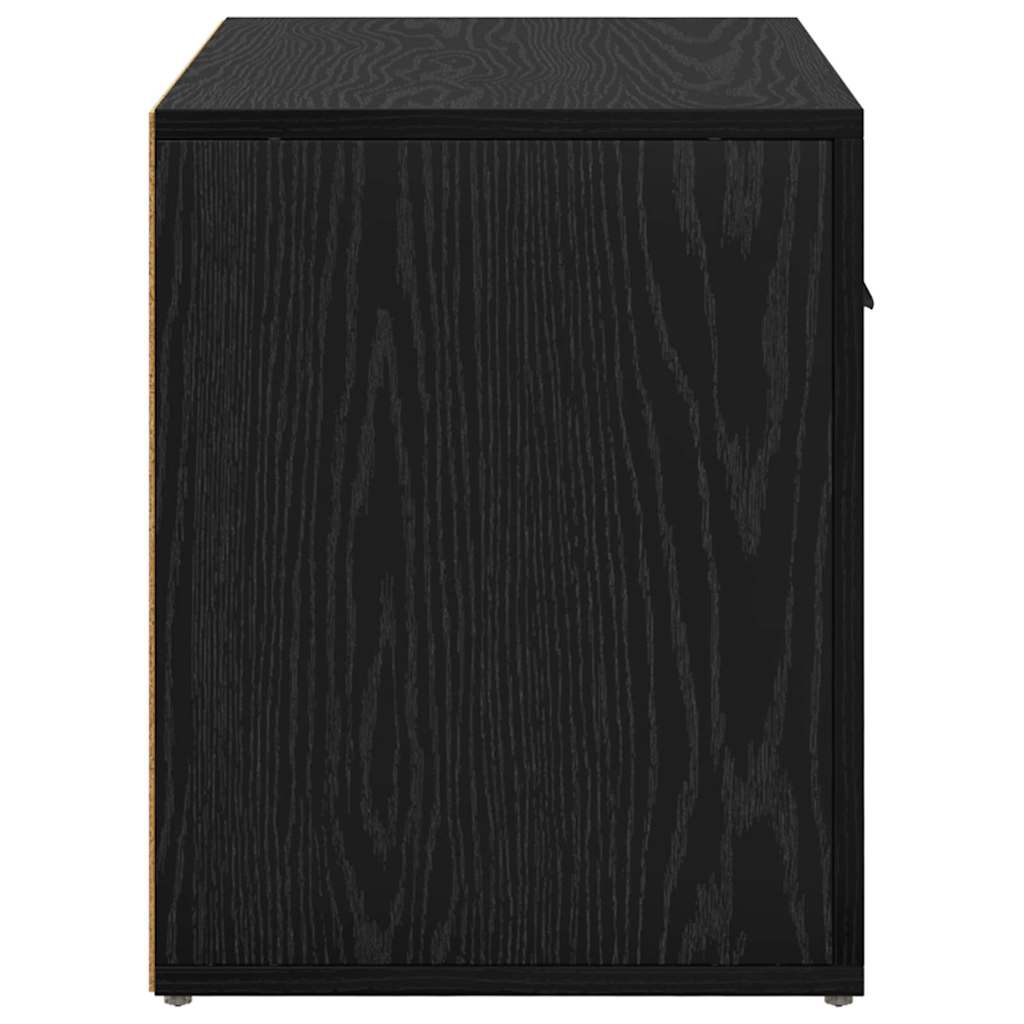 Bedside Cabinet Black Oak 35 x 60 x 50 cm Engineered Wood