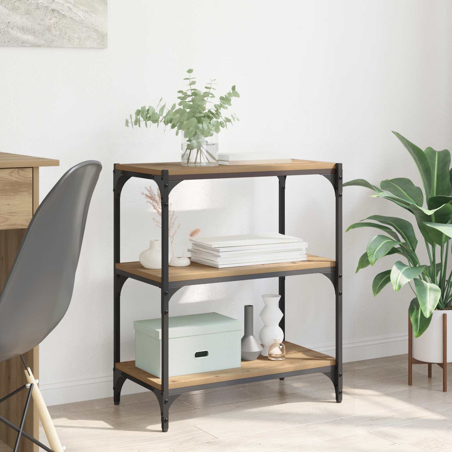 Book Cabinet 3-Tier 60 x 33 x 70.5 cm Engineered wood