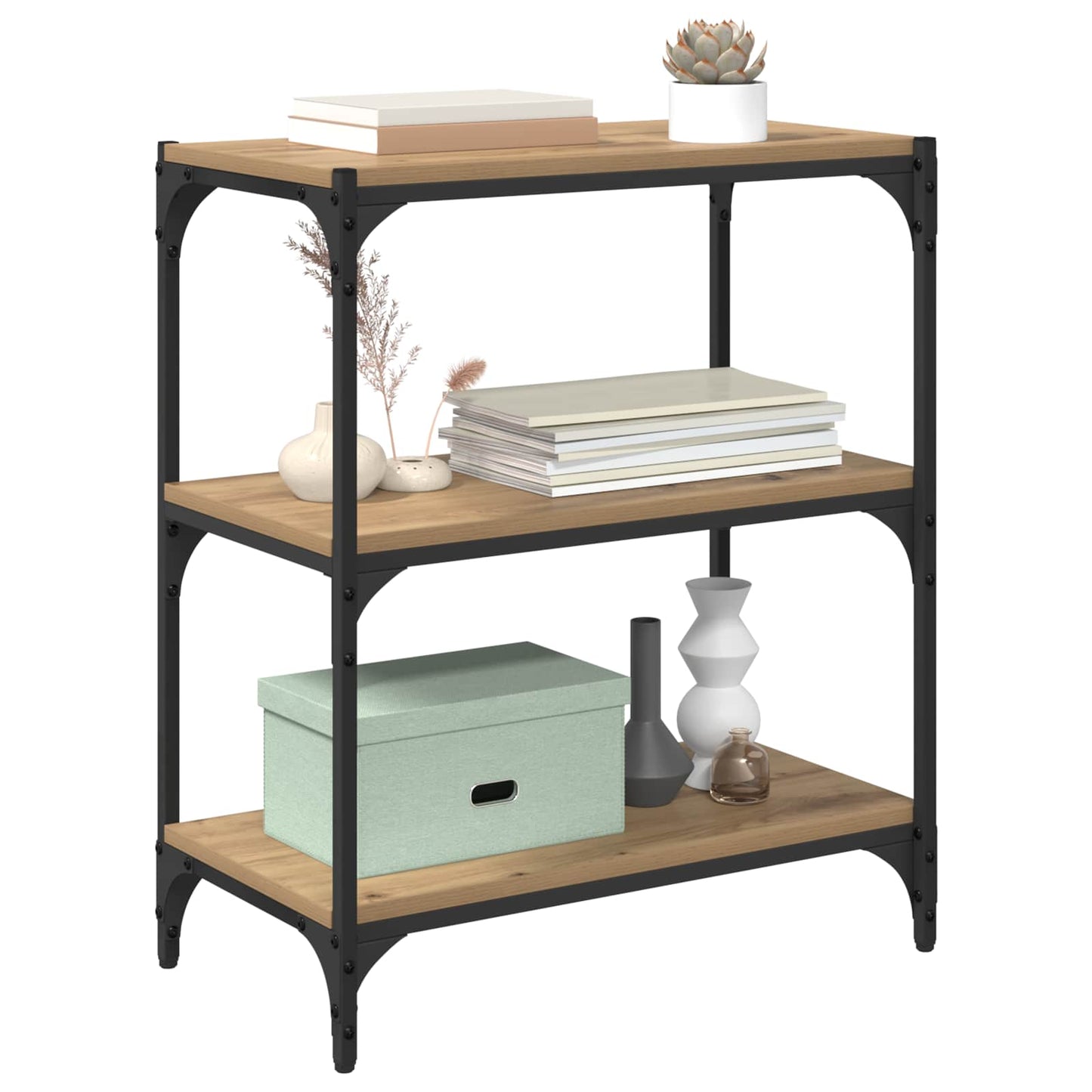 Book Cabinet 3-Tier 60 x 33 x 70.5 cm Engineered wood