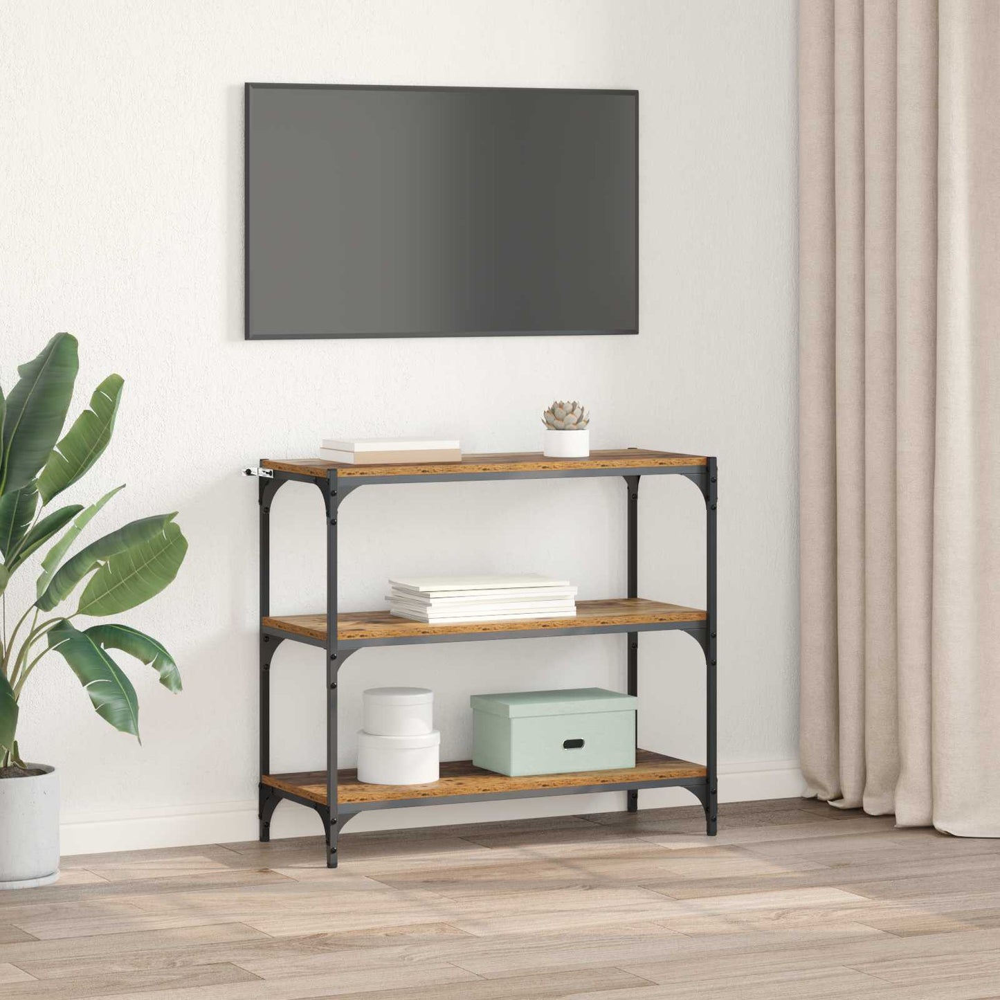 Book Cabinet Old Wood 80 x 33 x 70.5 cm