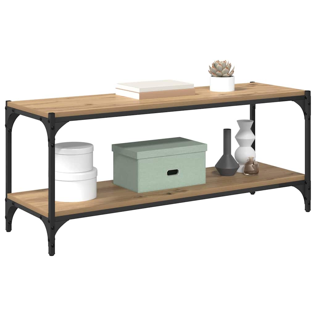 TV Cabinet 2-Tier 100 x 33 x 41 cm Engineered Wood and Iron
