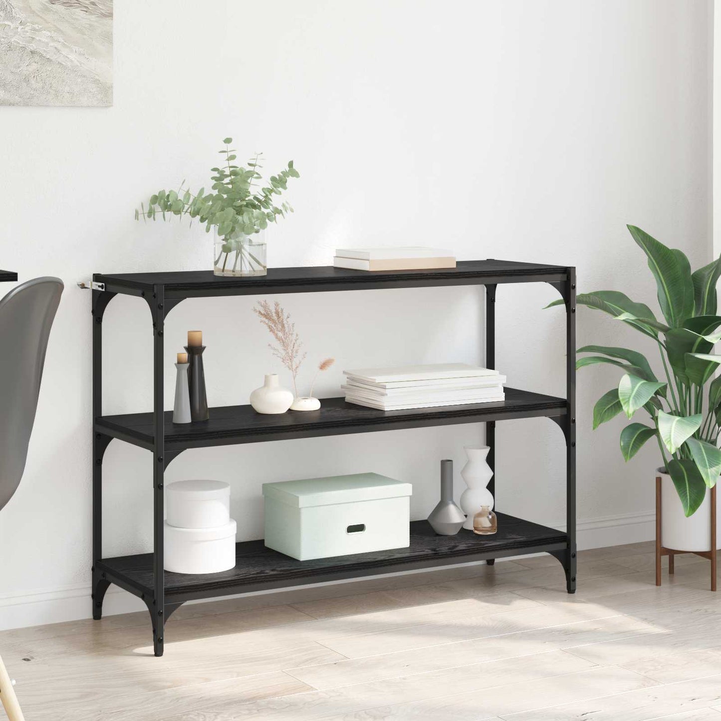 Book Cabinet Black oak 100 x 33 x 70.5 cm Engineered wood