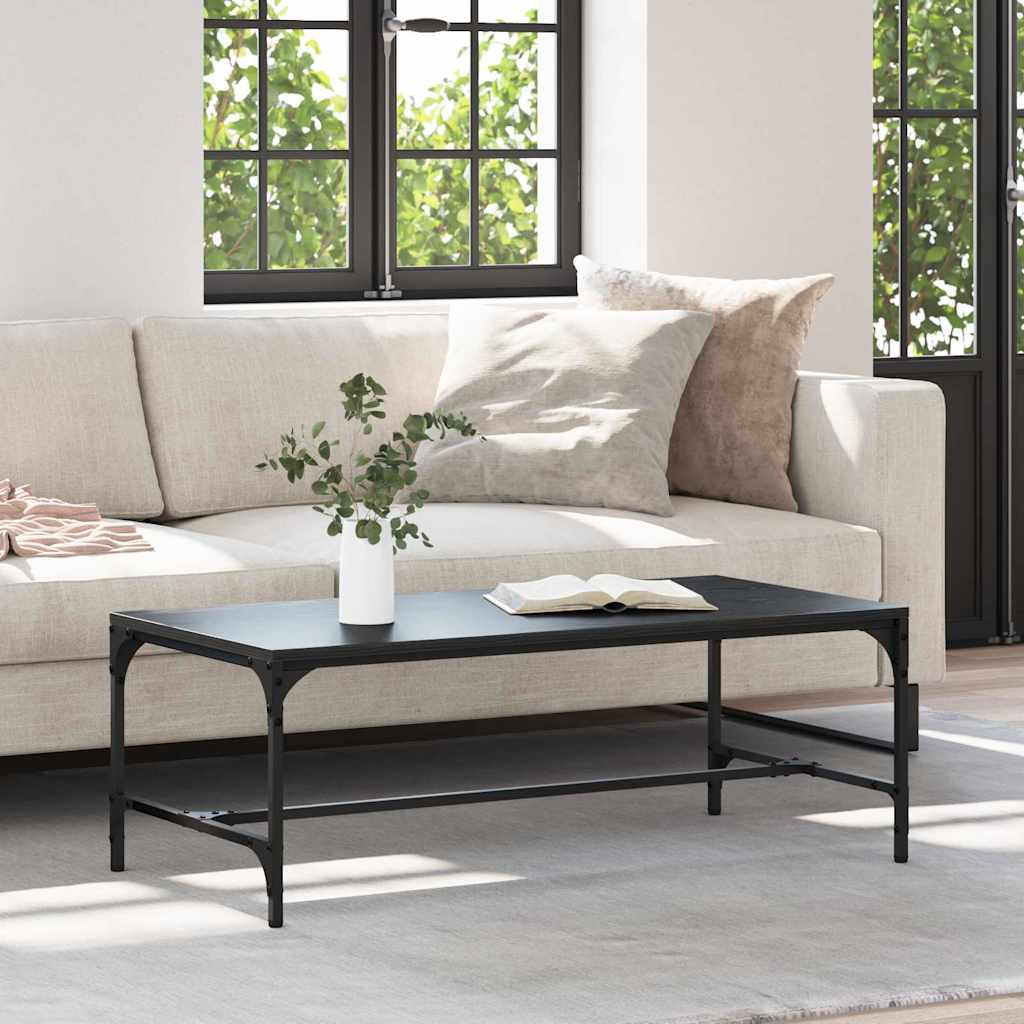 Coffee Table Black Oak 100 x 50 x 35 cm Engineered Wood