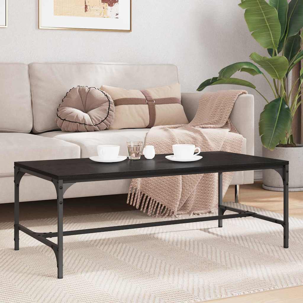 Coffee Table Black Oak 100 x 50 x 35 cm Engineered Wood