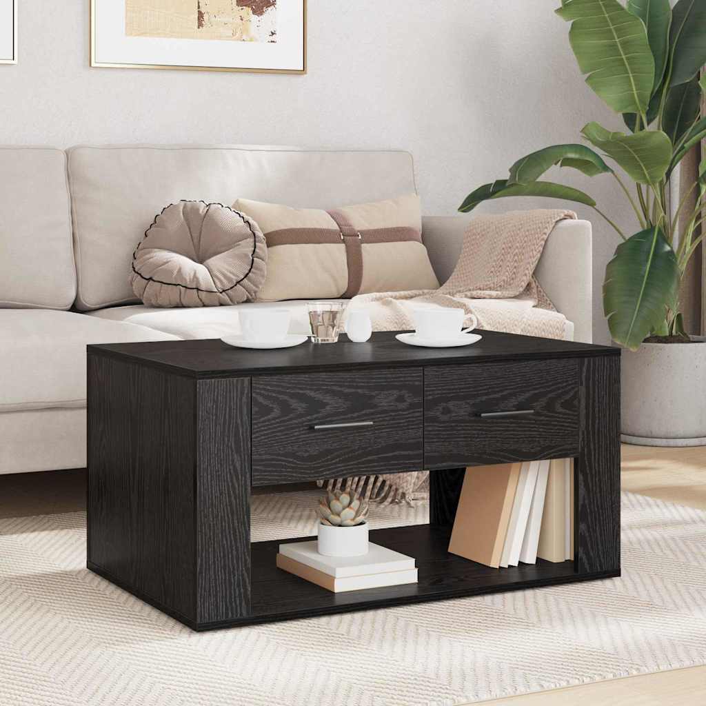 Coffee Table Black Oak 80 x 50 x 40 cm Engineered Wood