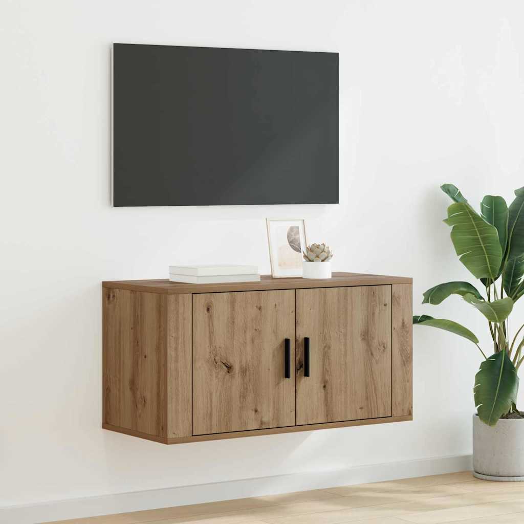 Wall Mounted TV Cabinet Artisan Oak 80 x 34.5 x 40 cm