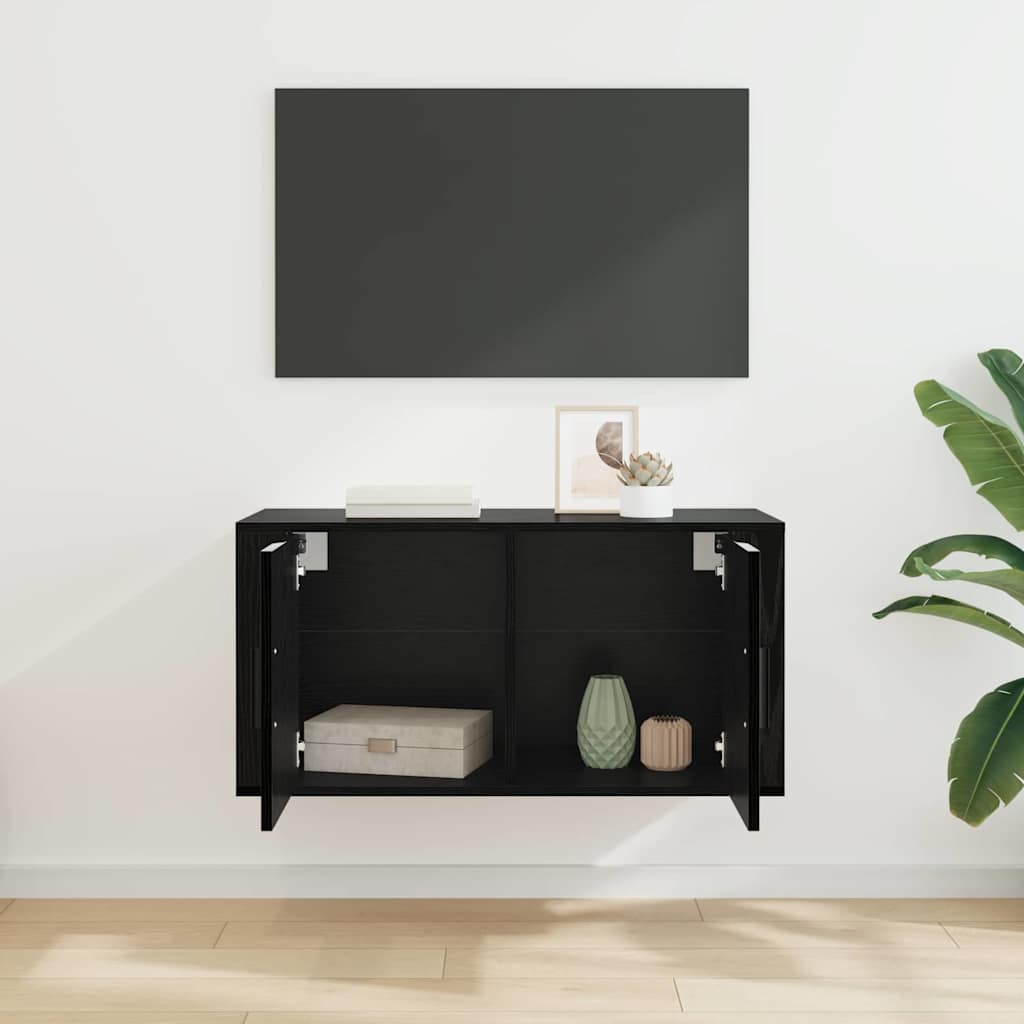 80 x 34.5 x 40 cm Black Oak Engineered Wood