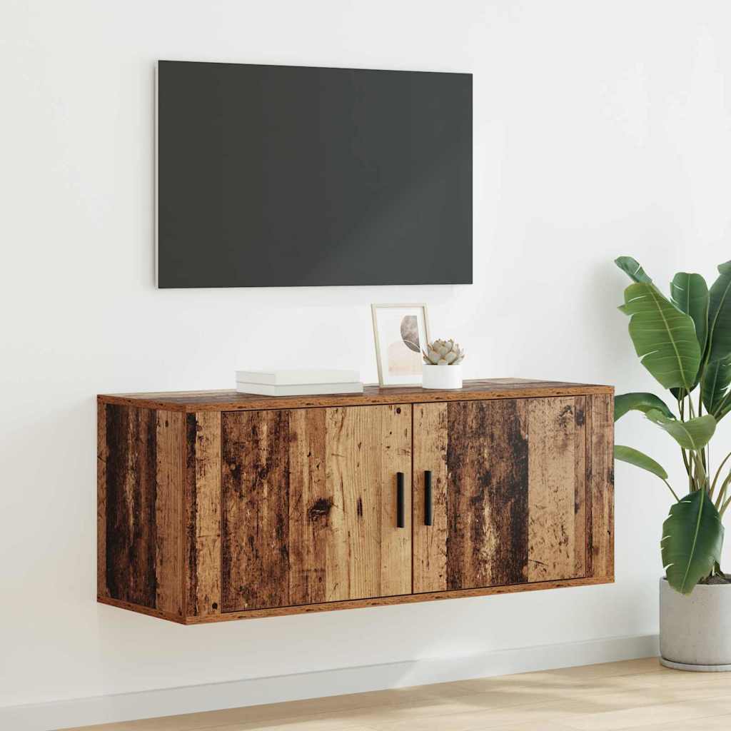 Wall Mounted TV Cabinet Old Wood 100 x 34.5 x 40 cm