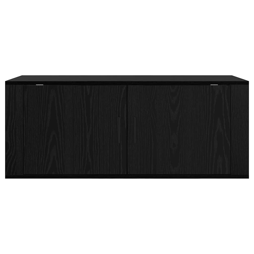 Wall Mounted TV Cabinet Black Oak 100 x 34.5 x 40 cm