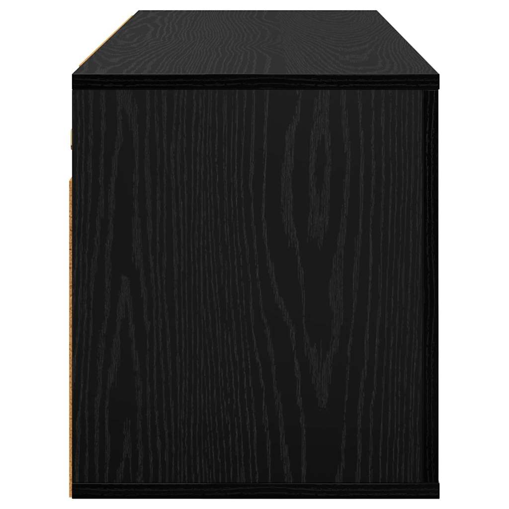 Wall Mounted TV Cabinet Black Oak 100 x 34.5 x 40 cm
