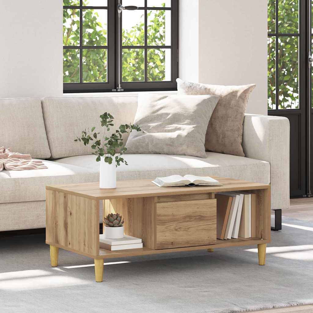 Coffee Table Artisan Oak 90 x 50 x 26.5 cm Engineered Wood