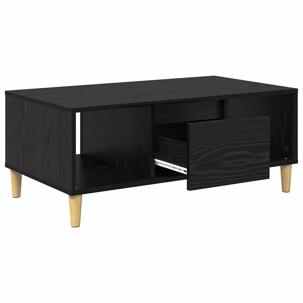 Coffee Table Black Oak 90 x 50 x 26.5 cm Engineered Wood