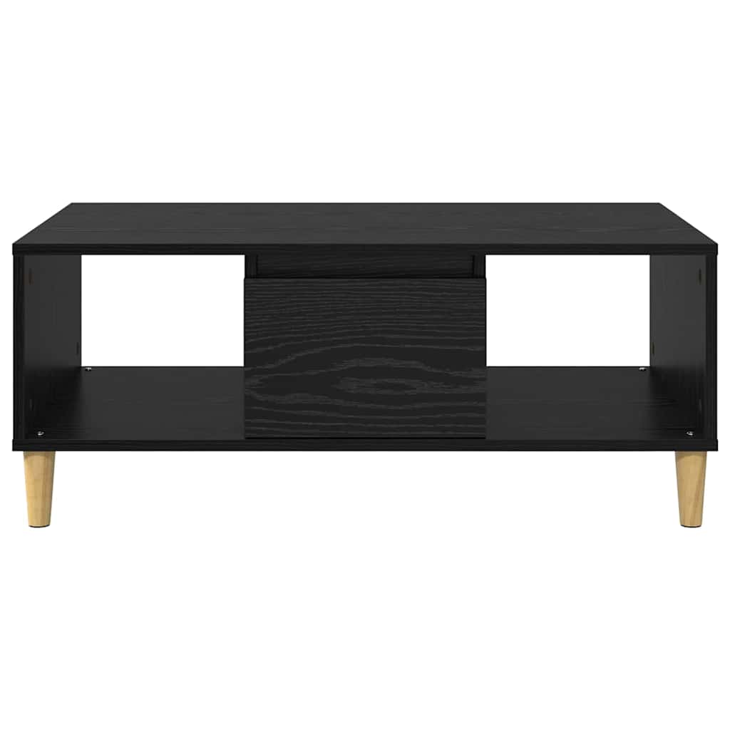 Coffee Table Black Oak 90 x 50 x 26.5 cm Engineered Wood