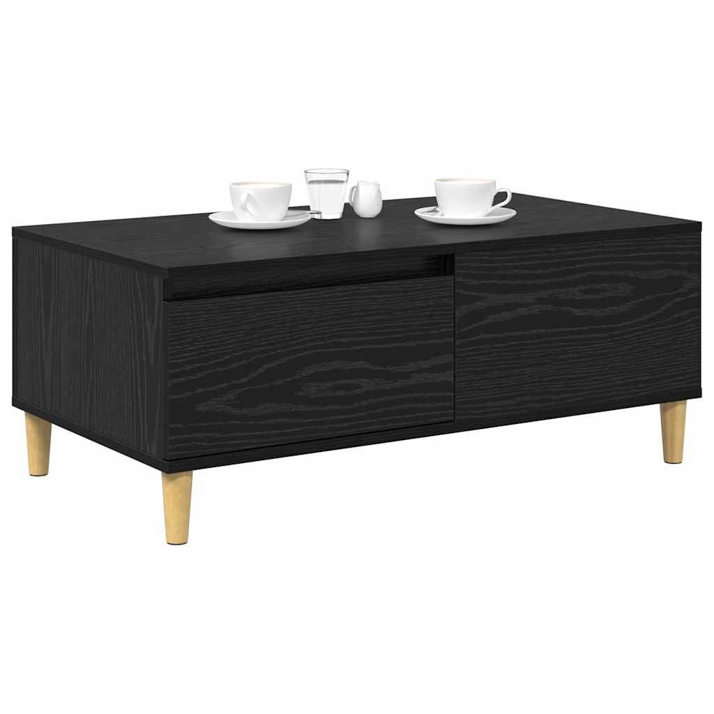 Coffee Table Black Oak 90 x 50 x 26.5 cm Engineered Wood