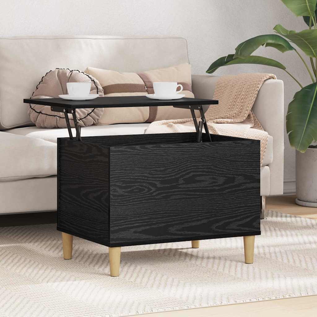 Bedside Cabinet Black Oak 60 x 44.5 x 45 cm Engineered Wood