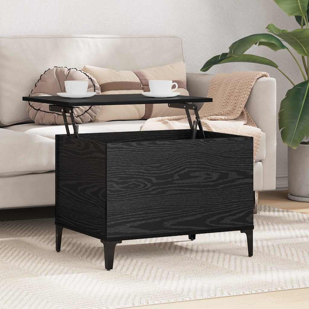 Coffee Table Black Oak 60 x 44.5 x 45 cm Engineered Wood
