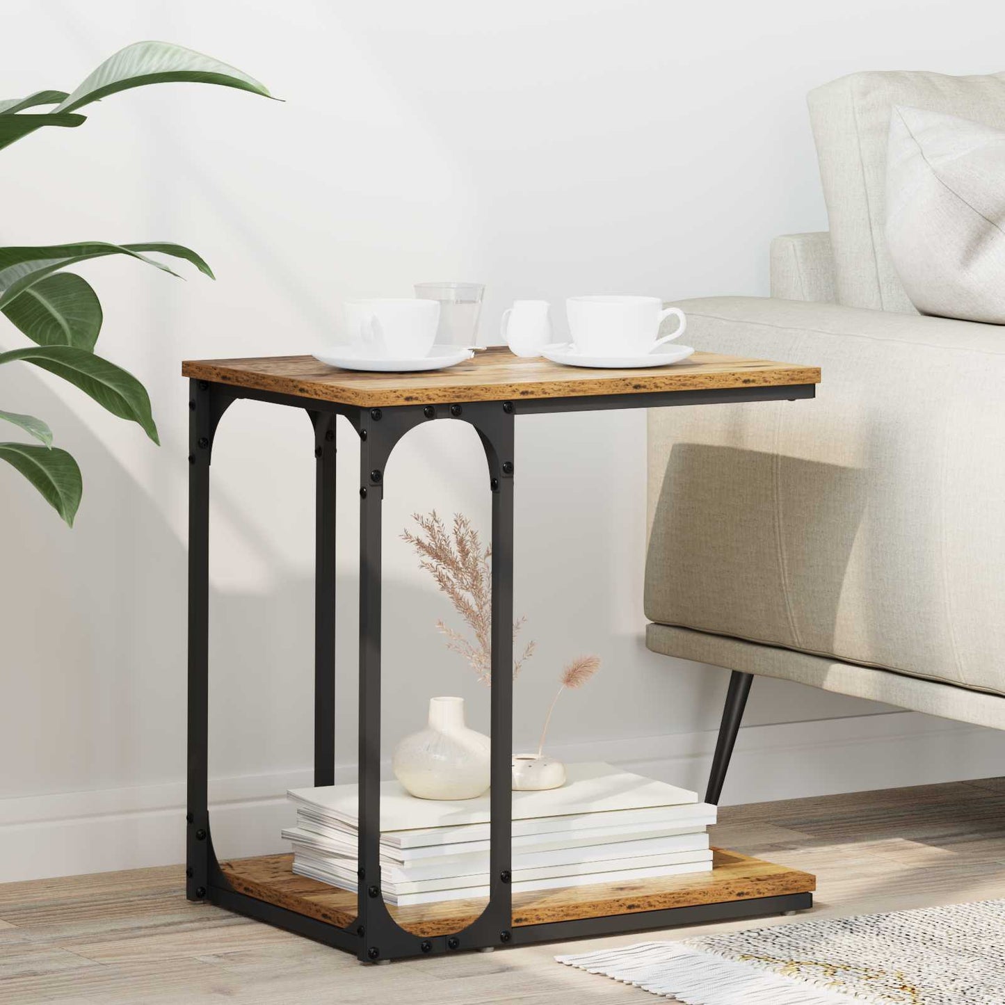 Side Table Old Wood 50 x 35 x 52 cm Engineered Wood