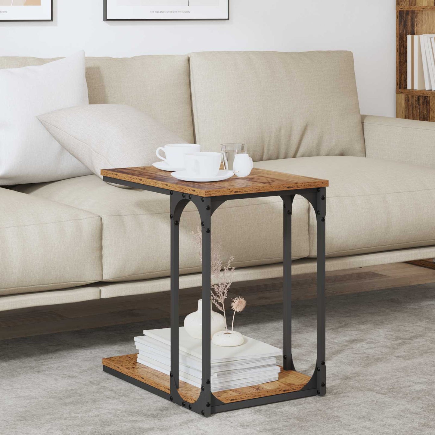 Side Table Old Wood 50 x 35 x 52 cm Engineered Wood