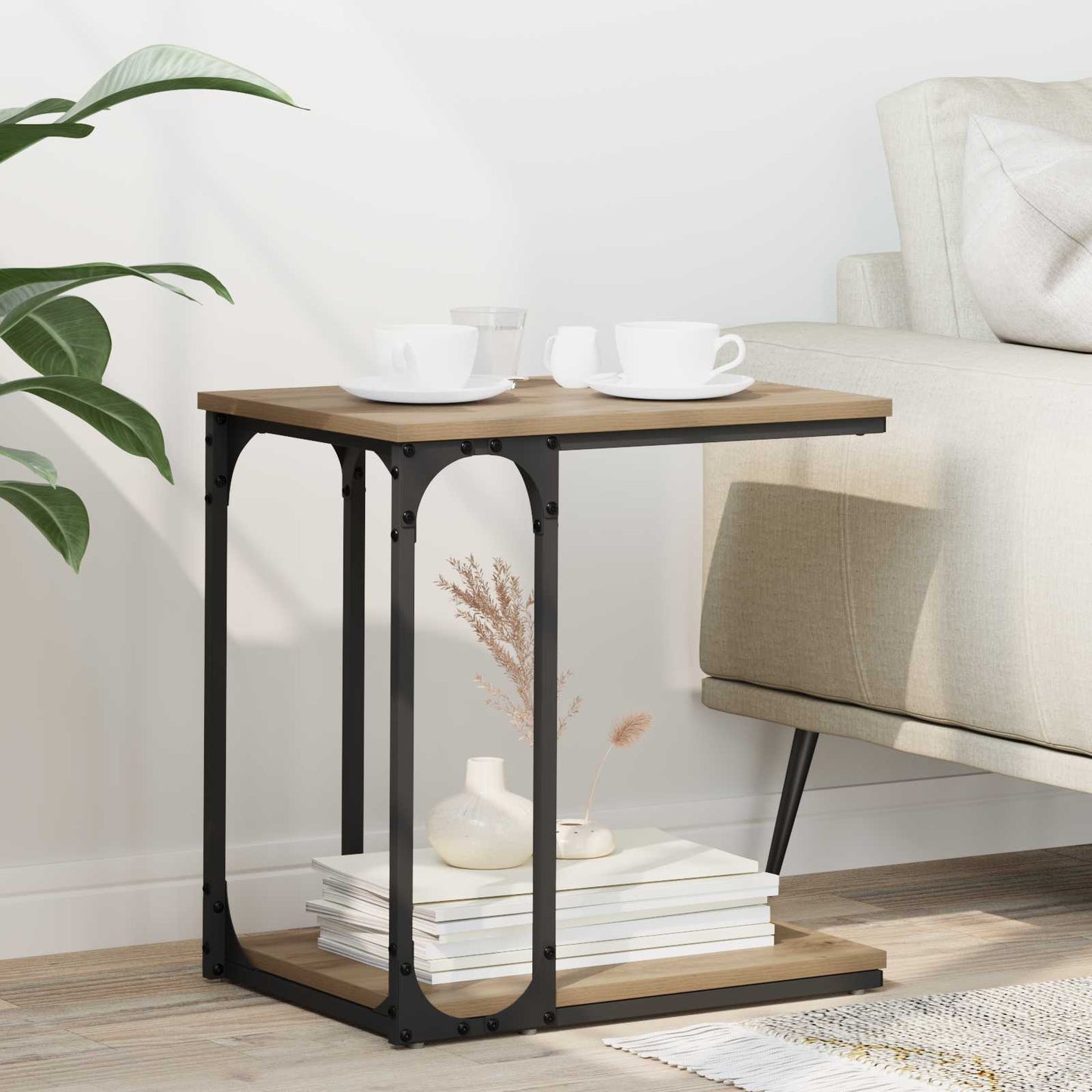 Side Table Artisan Oak 50 x 35 x 52 cm Engineered Wood